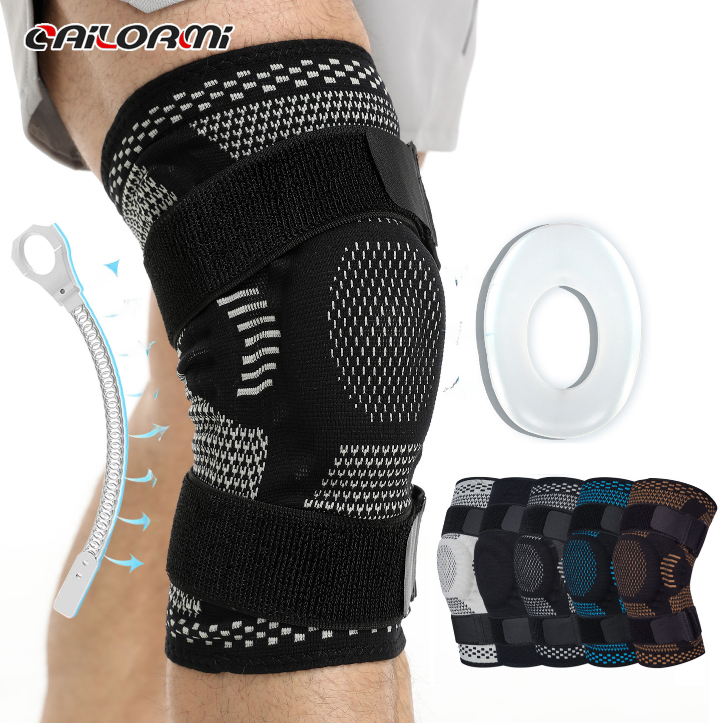 Compression Knee Sleeve — Non-Slip Silicone Grip